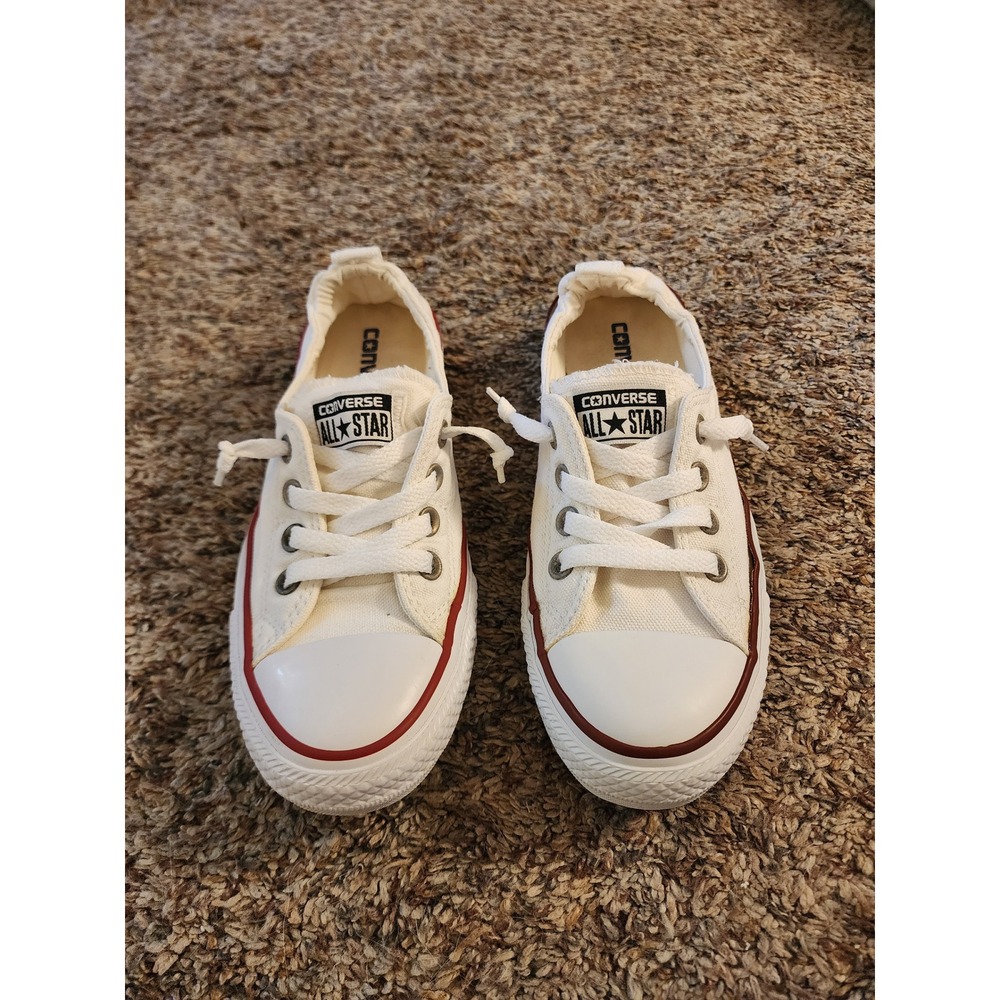 Converse Chuck Taylor All Star Shoreline White Slip On Sneakers 537084F Womens 7